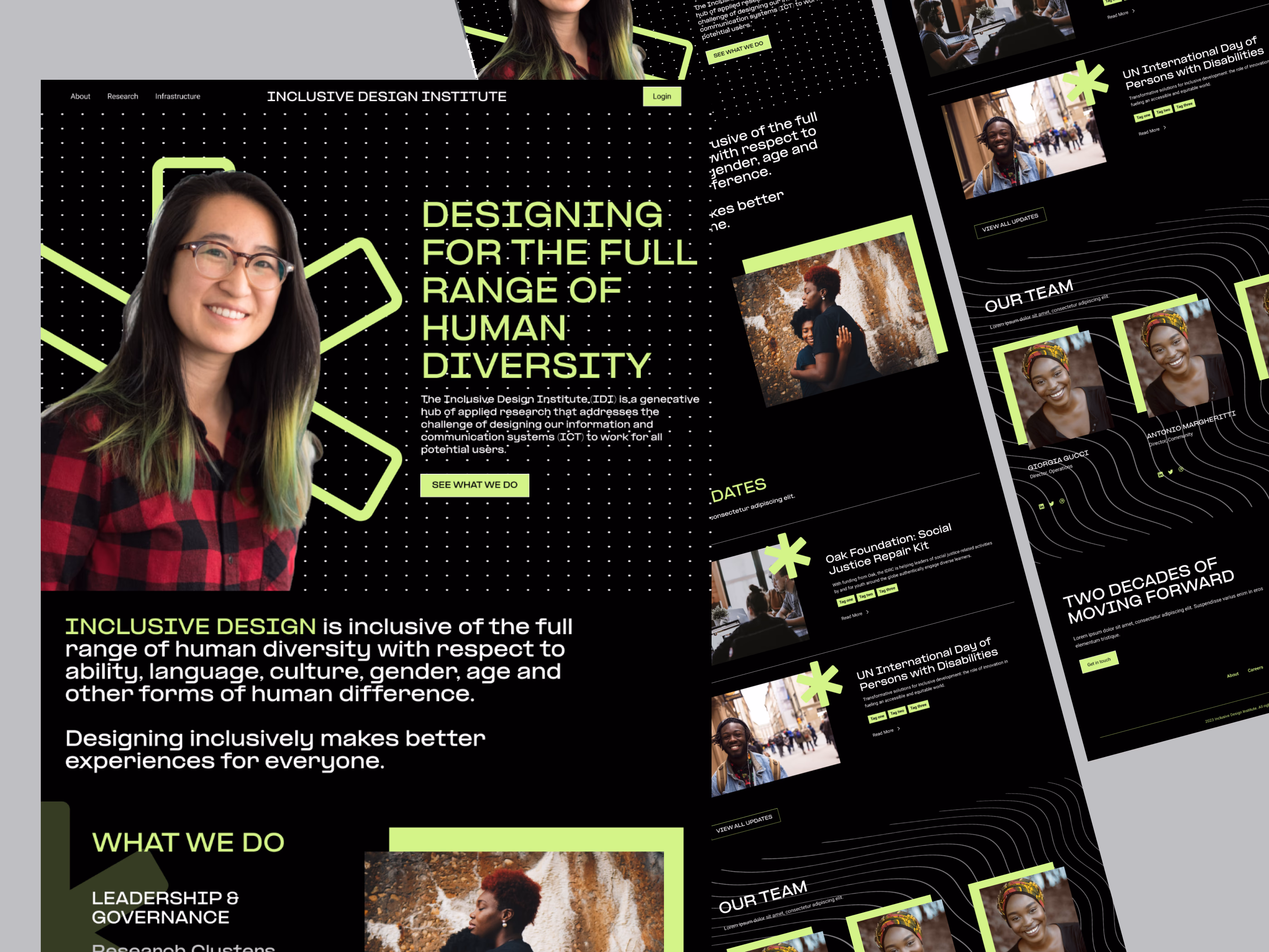 Winning homepage design submission from the competition